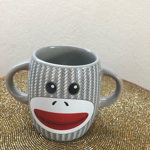 Sock Monkey Mug Double Handled Coffee - Picture 5 of 7
